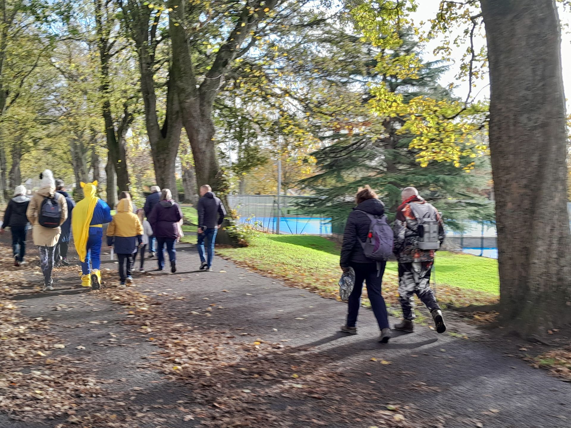 Group walking in Bitts Park